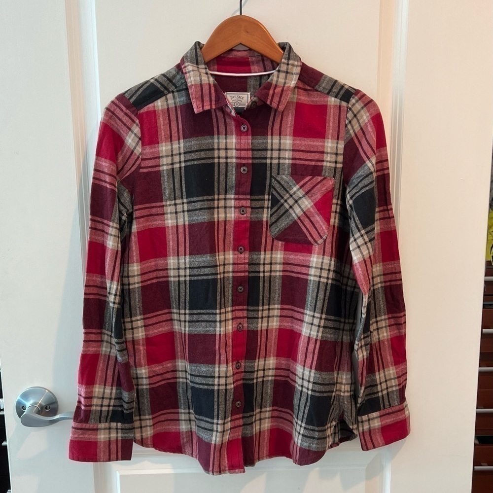 NWT Fat Face OLIVIA CHECK SHIRT DARK RED Flannel